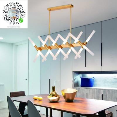 餐廳吊燈 北歐燈具現代簡約創意個性藝術吧臺燈宜家輕奢led長條燈