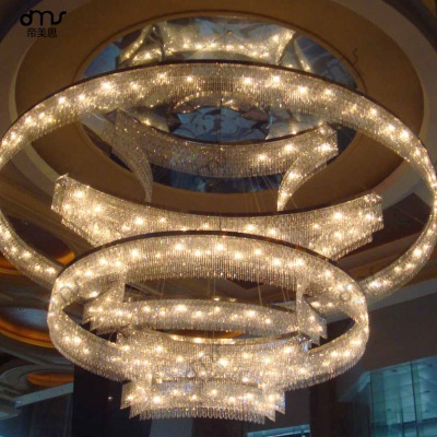 圓環圈組合玻璃水晶吊燈