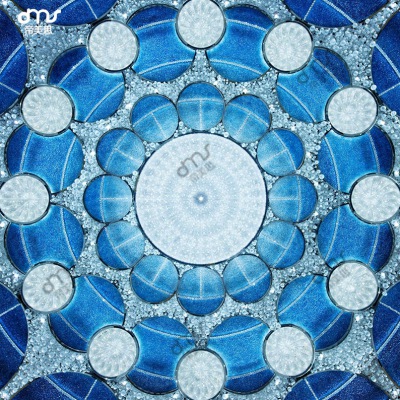 圓形花瓣藍色星座大型吸頂吊燈