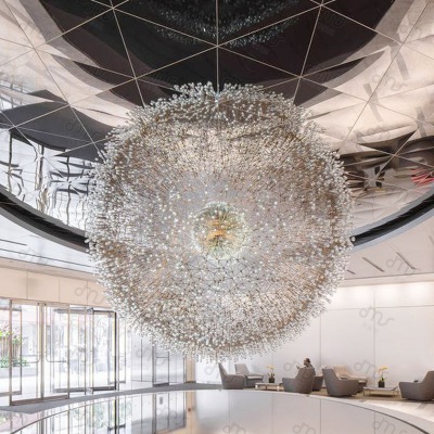 創意圓形蒲公英光立方大吊燈